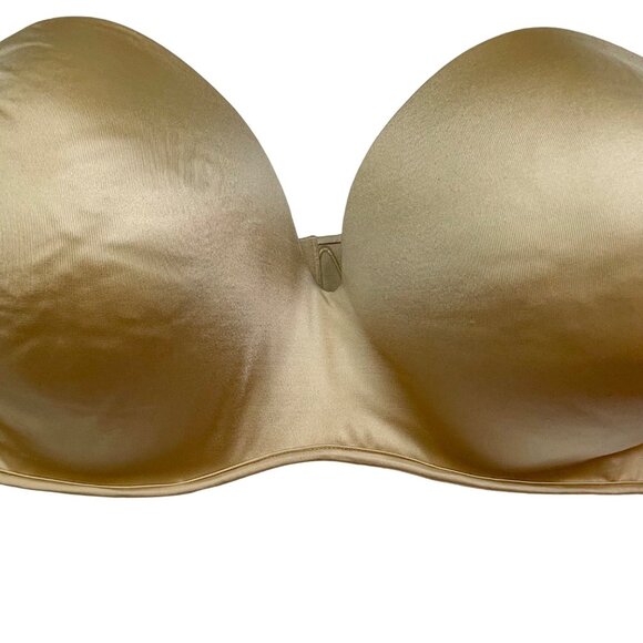 Cacique 40F Tan Strapless Bra Lined Underwire Lightly Padded Removable Straps - Picture 4 of 13
